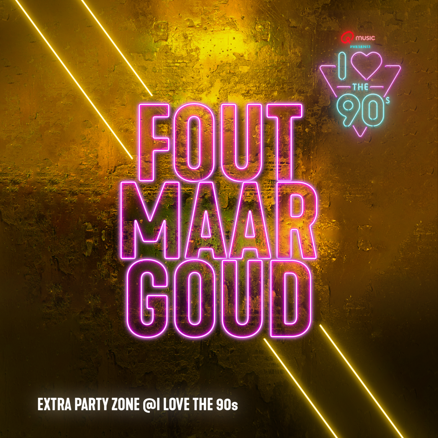 💥🎶 Get ready to unleash your best dance moves and sing your heart out to the ultimate guilty pleasure hits of the '90s at our ‘Fout maar Goud’ stage! 🔥 💥🎶 Get ready to unleash your best dance moves and sing your heart out to the ultimate guilty pleasure hits of the '90s at our ‘Fout maar Goud’ stage! 🔥