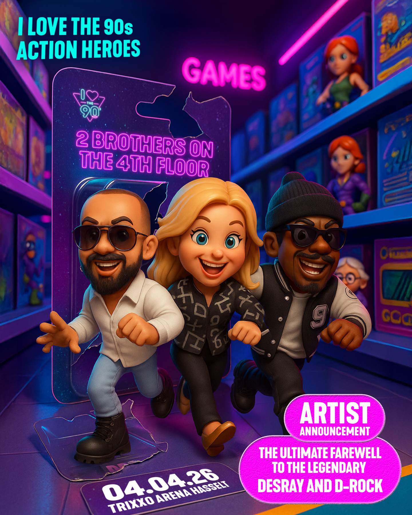 Laatste optreden succesformatie 2 Brothers on the 4th Floor op I love the 90’s – The party 2026