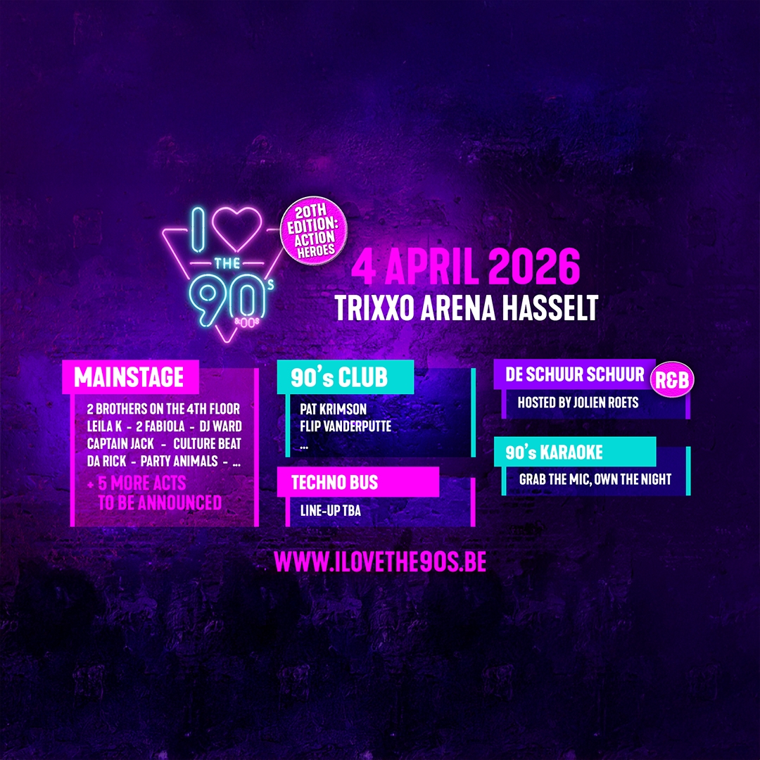 I love the 90's &ndash; The party dropt iconische extra namen voor jubileumeditie in Hasselt