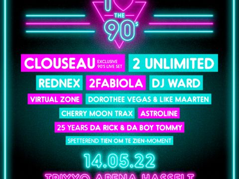 De line-up van I love the 90's - The party 2022 is gekend!